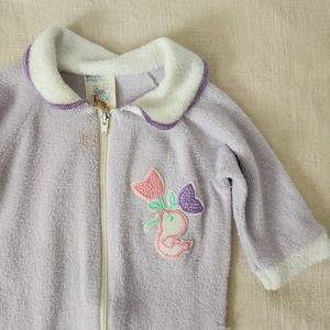 Vintage Lvender w/ Bird Applique PJs 6 months